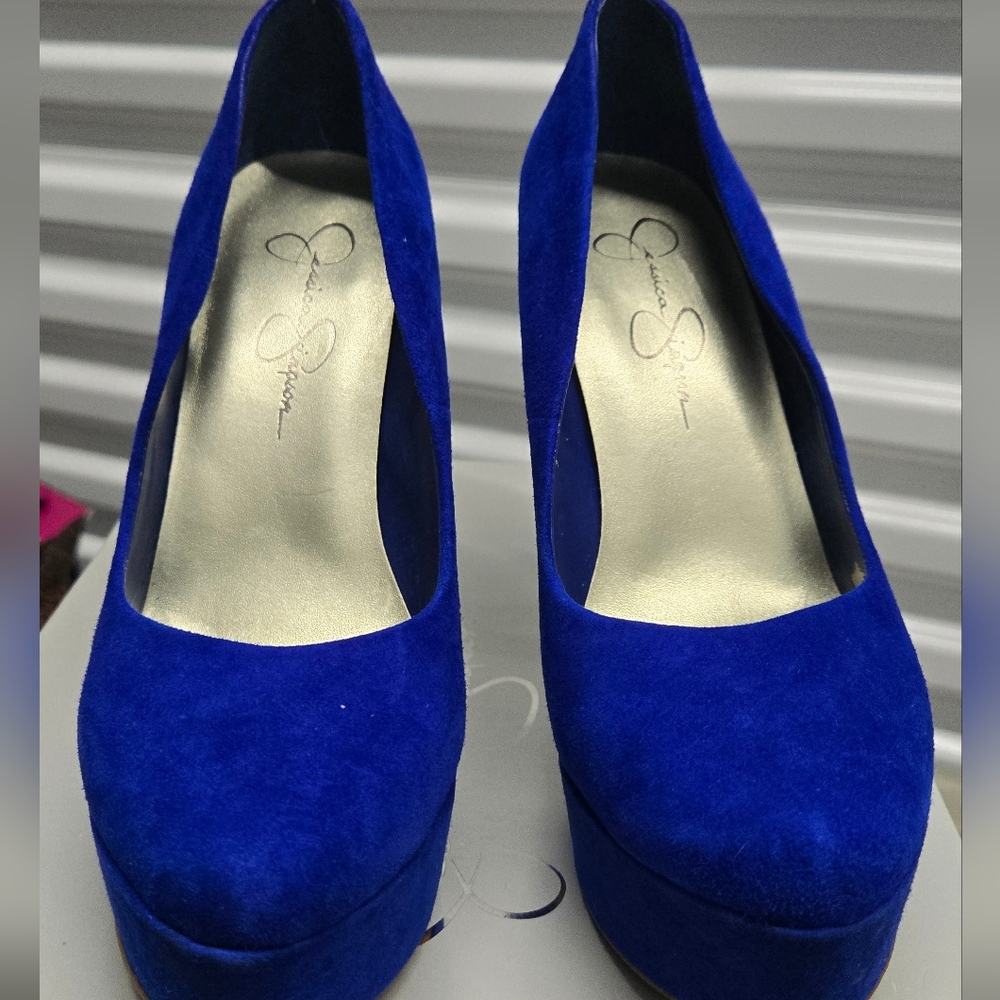 Jessica Simpson Royal Blue Suede Heels